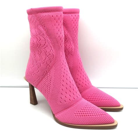 FENDI Women's Size 36 Barbie Pink Fframe 90 Jacquard Ankle 